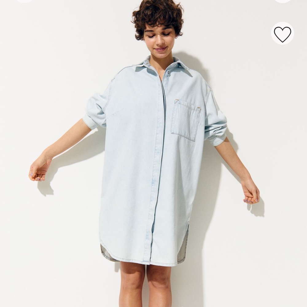 Oversized Denim Shirt Dress